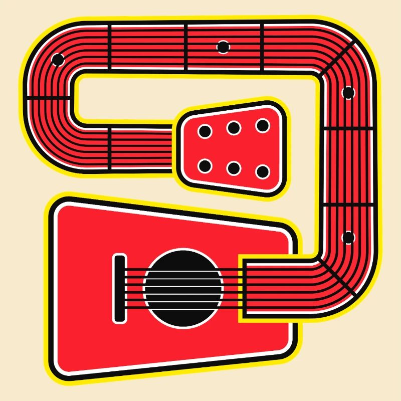 Rote Abstract Shape Gitarre