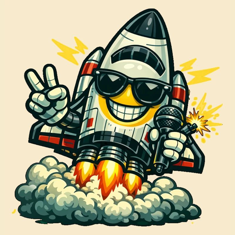 Space Rocket Duck mit Mikrofon