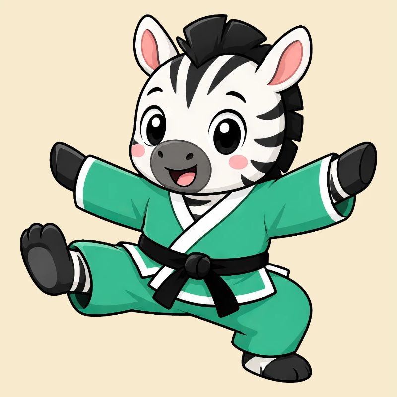 Zebra Karate Kampfsport Kampfkunst Tritt Tier
