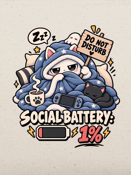 Schlafmodus Social Battery 1%