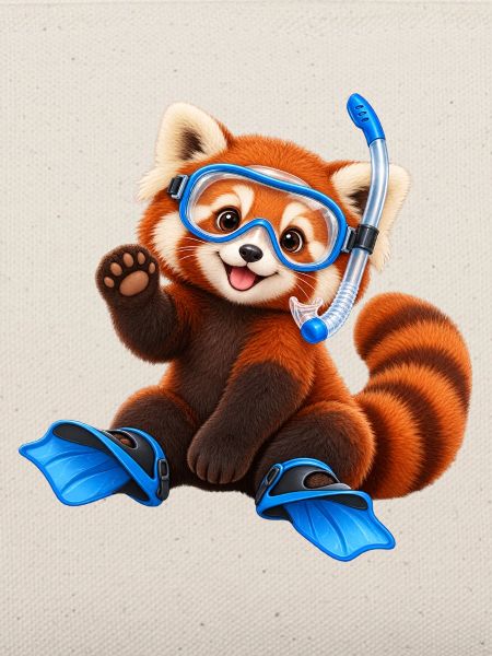 Tauchender Red Panda