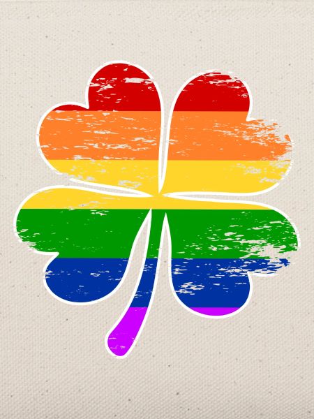 Regenbogen Flagge Vierblättriges Kleeblatt used