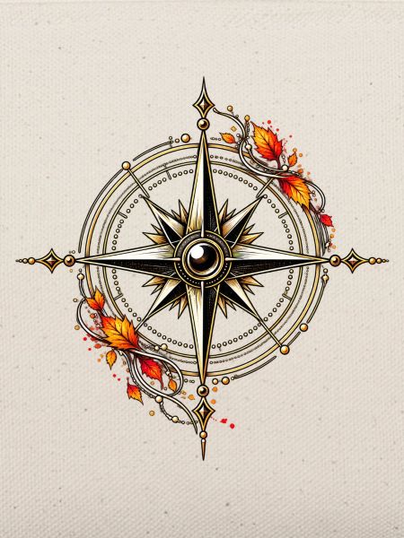 Kompassrose des Herbstes