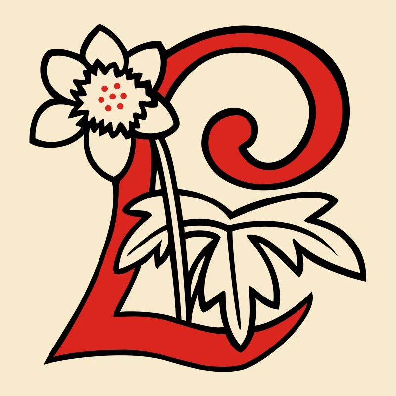 Buchstabe L Blüte Initiale