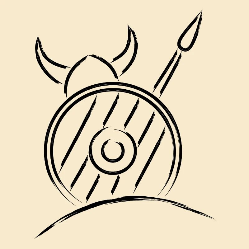 Viking Wikinger mit Schild und Speer