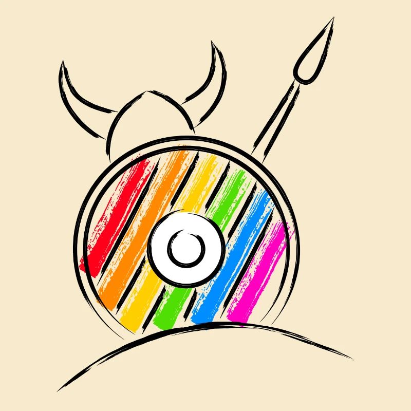 Pride Viking Viking avec bouclier et lance