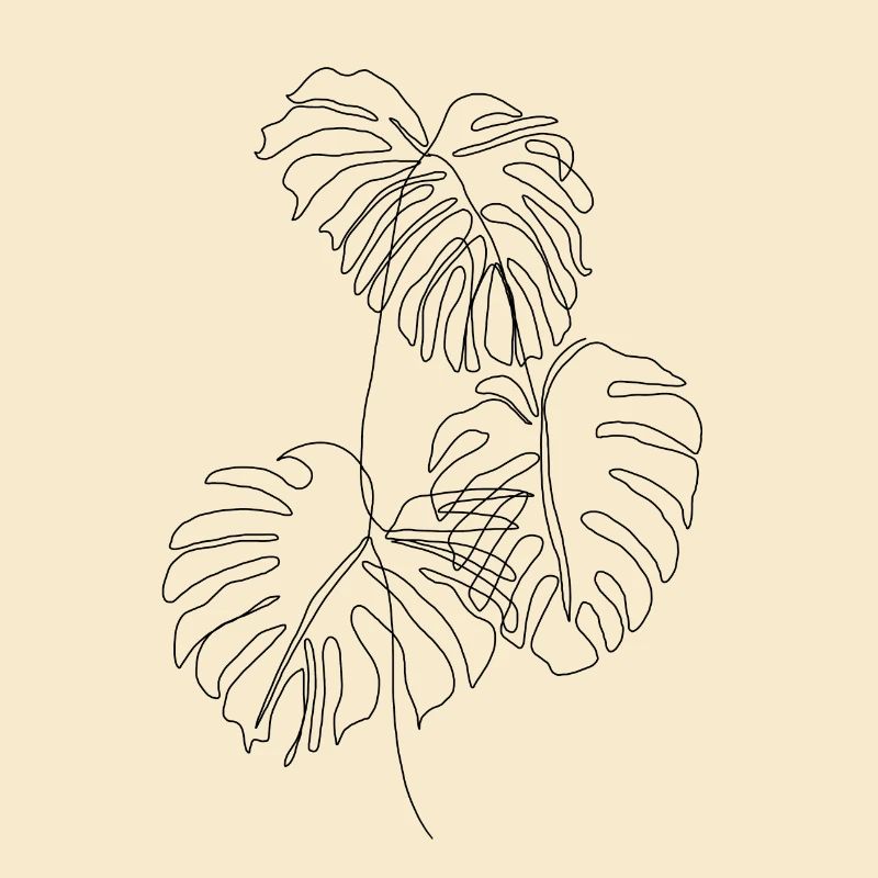 PLANT LOVER | Monstera One Line Drawing | black