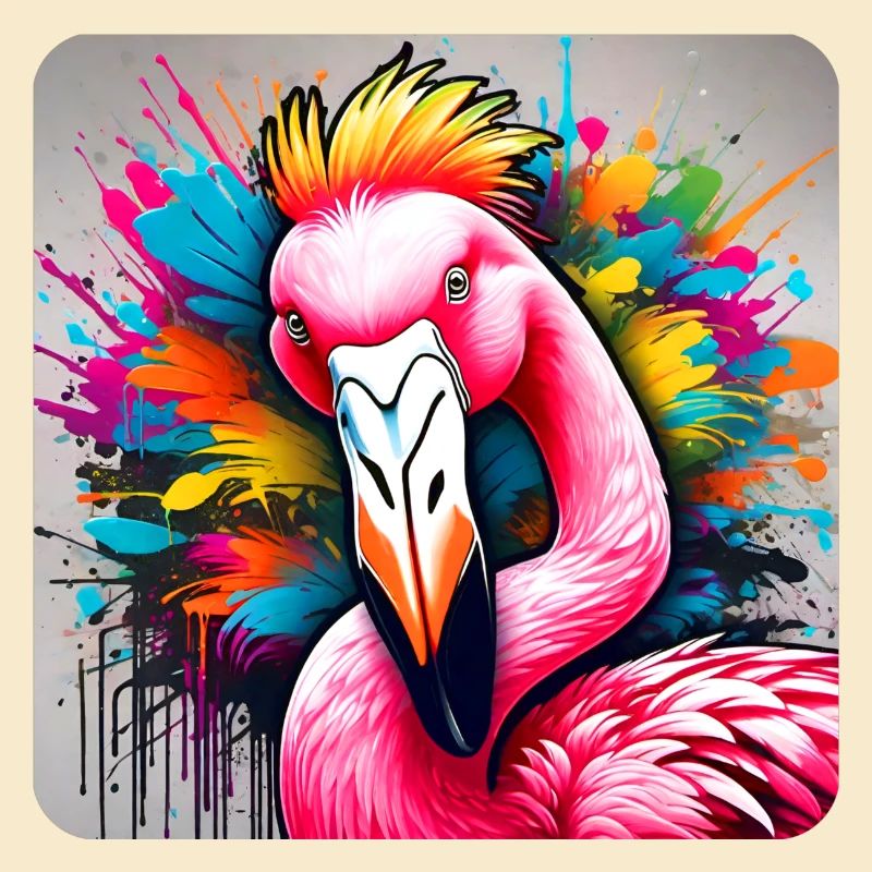 Flamant rose cool dans le style graffiti