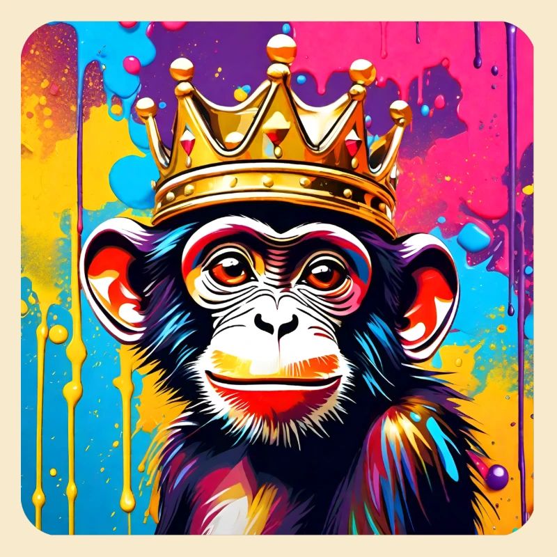 Singe mignon avec couronne dans le style graffiti