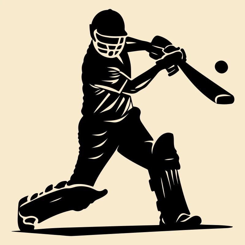 Cricketspieler Silhouette