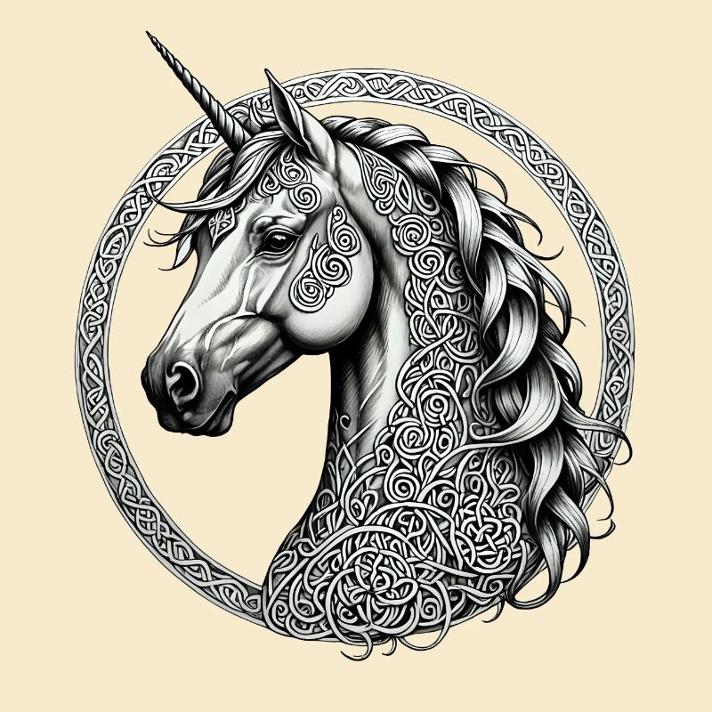 Einhorn mit keltischem Knoten