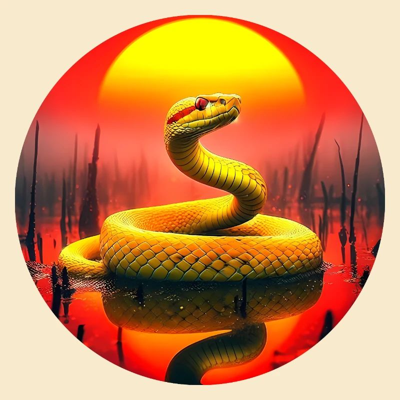 Golden Snake at Sunset