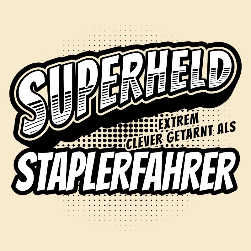 Superheld, clever getarnt als Staplerfahrer