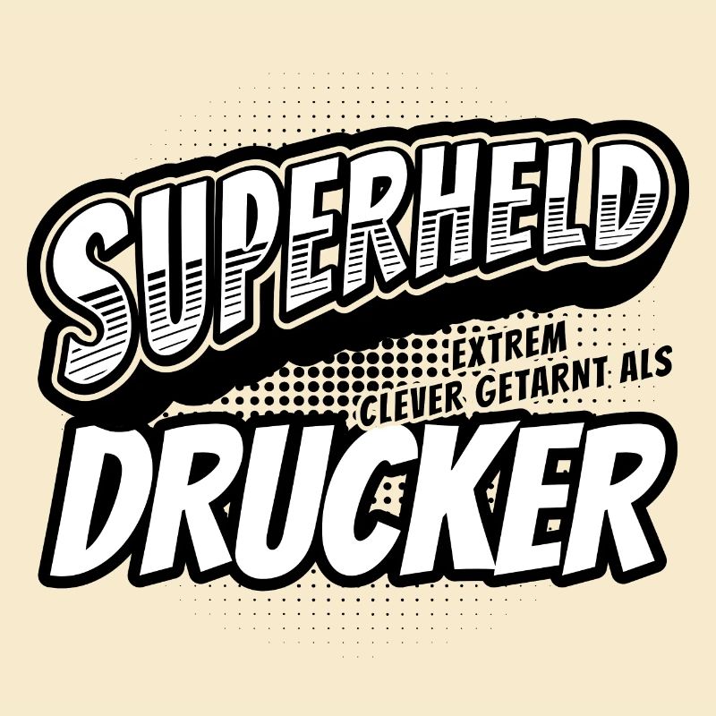 Superheld, clever getarnt als Drucker
