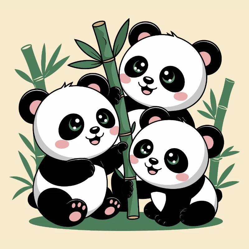 Niedlicher Panda Bambuswald