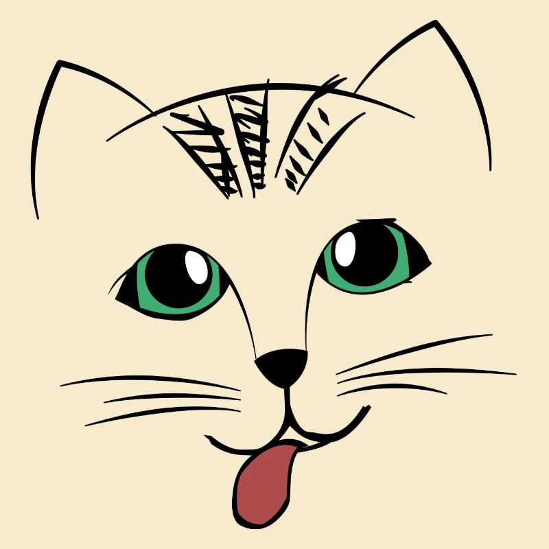 Süßes Katzengesicht mit Zunge