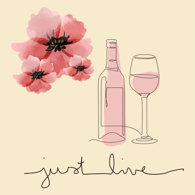 just live Blume Wein Geschenk