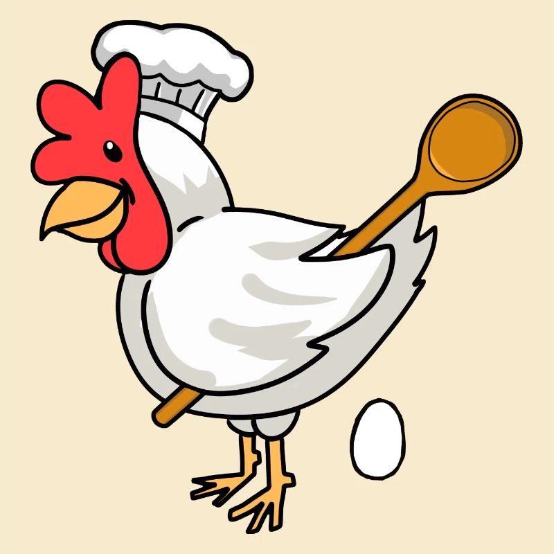 Baker Chicken Egg Cooking Spoon Bakery Egg Bake Cook