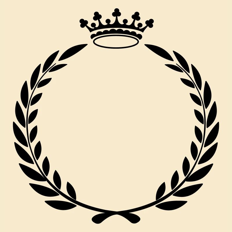 Couronne de laurier avec couronne