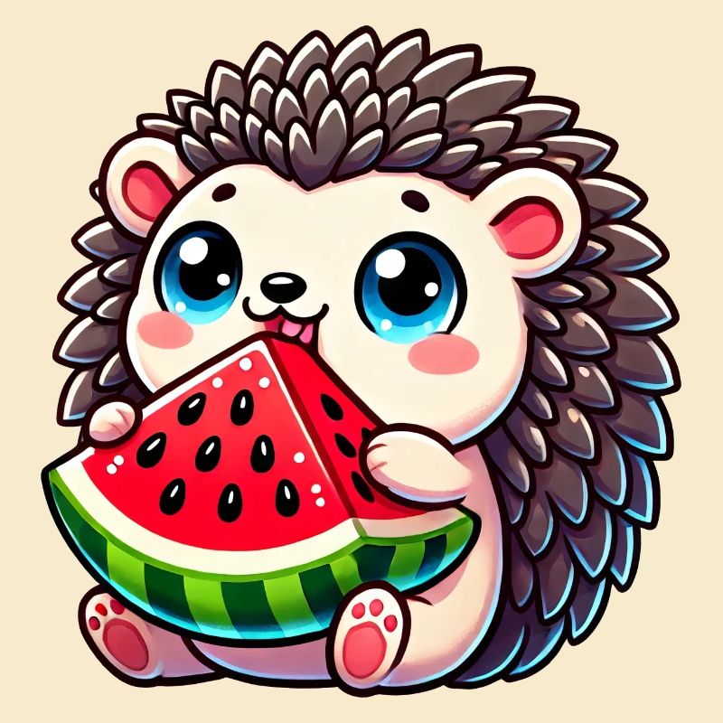 Hérisson avec conception de fruits d’été de pastèque