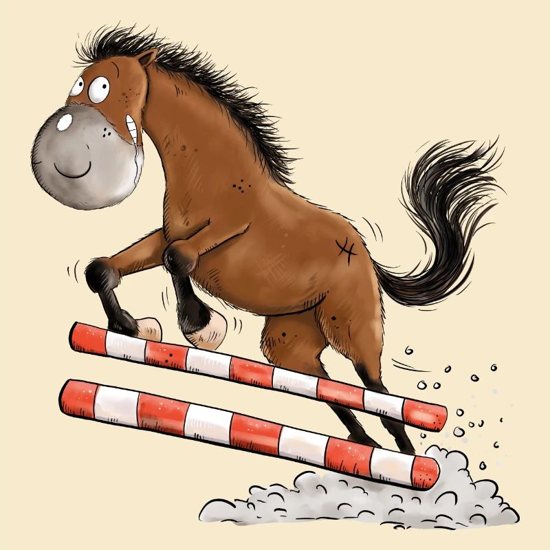 Witziges Springpferd Springreiten Tunier Pferd