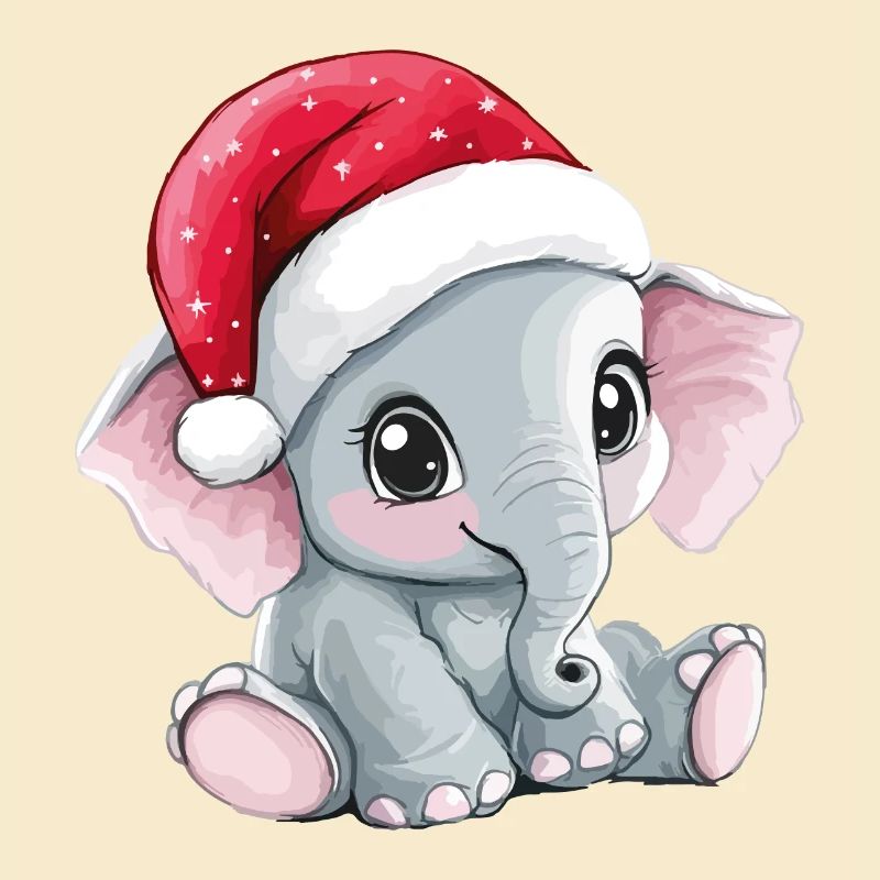 éléphant Noël mignon Noël mignon