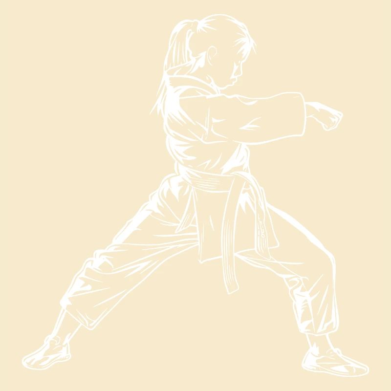 Karate Mädchen Skizze