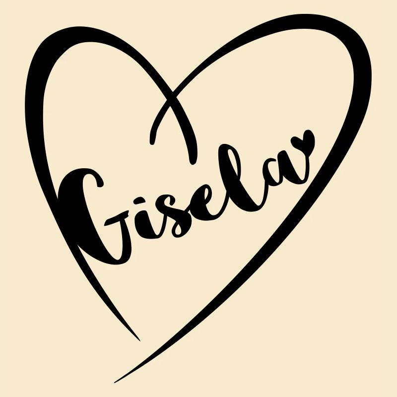 Gisela Last name First name in heart frame