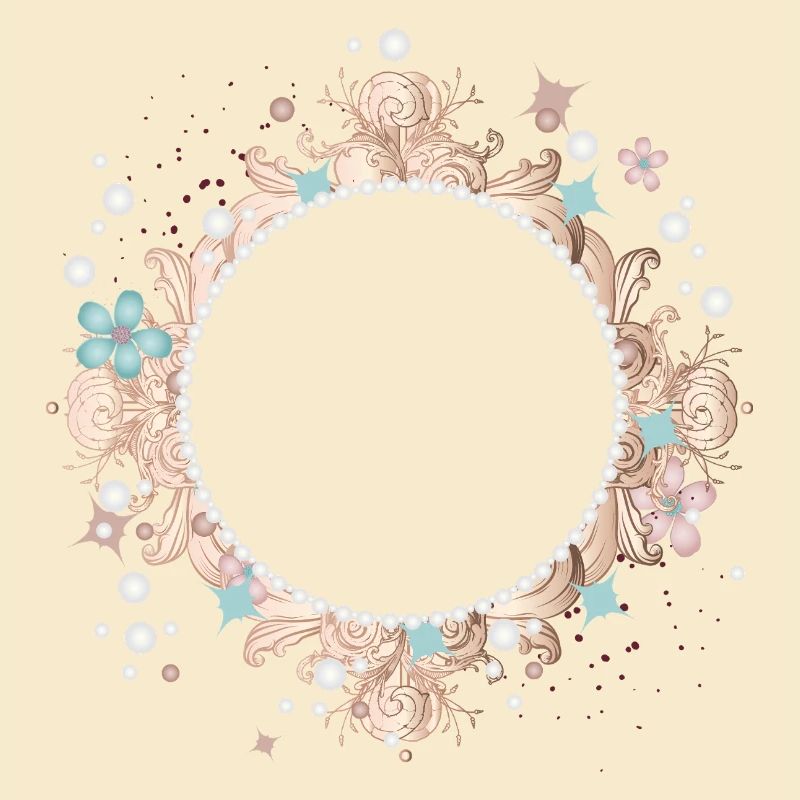 Round frame with baroque ornaments