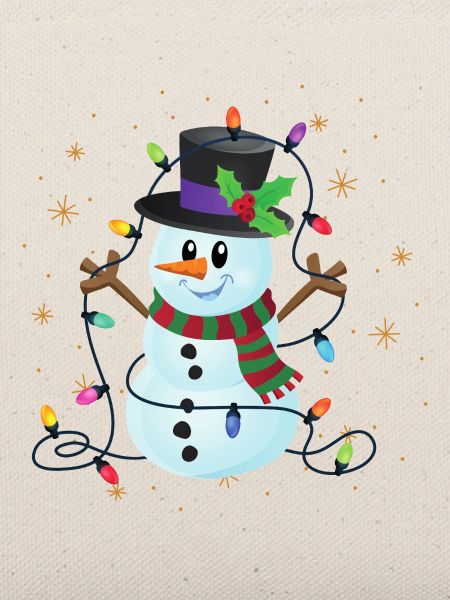 Festlicher Schneemann mit Stechpalmen
