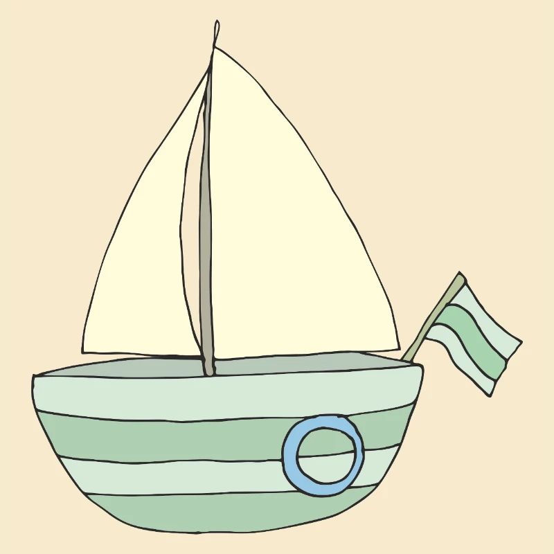 Verspieltes Segelboot Muster