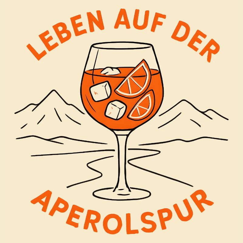 Leben auf der Aperolspur Spritz Humor Geschenkidee