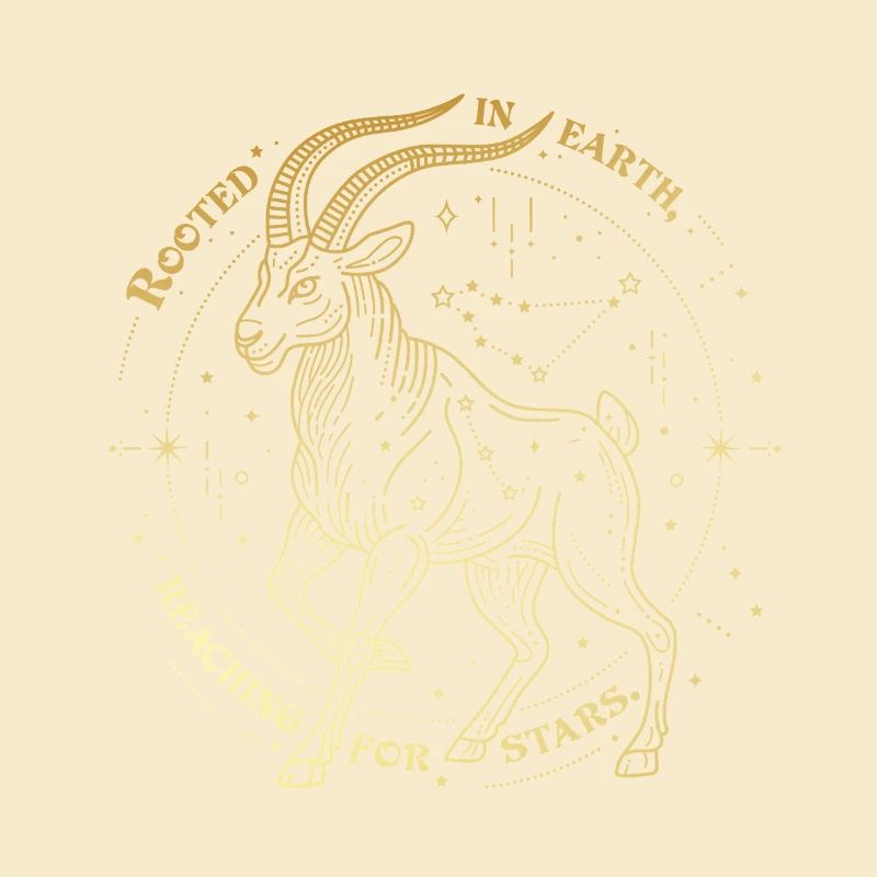 Steinbock Sternzeichen Geschenk – Erde & Sterne Design