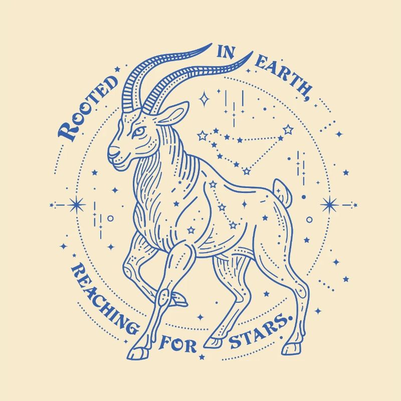 Steinbock Sternzeichen Geschenk – Erde & Sterne Design