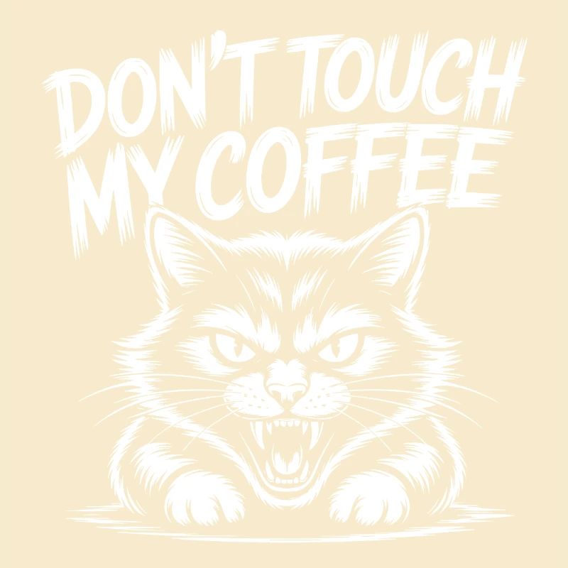 Avertissement café avec un chat en colère