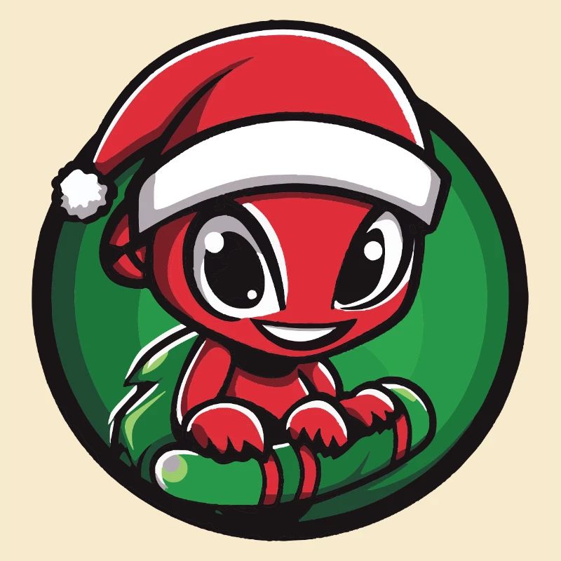 Ameise mit Santa-Hut