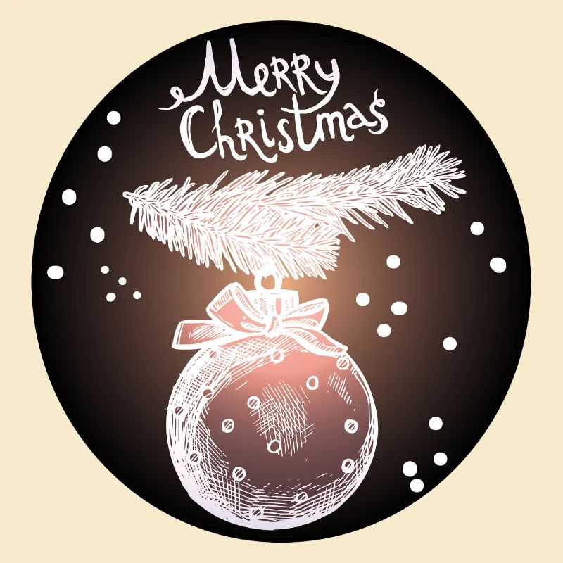Weihnachtskugel mit Tannenzweig