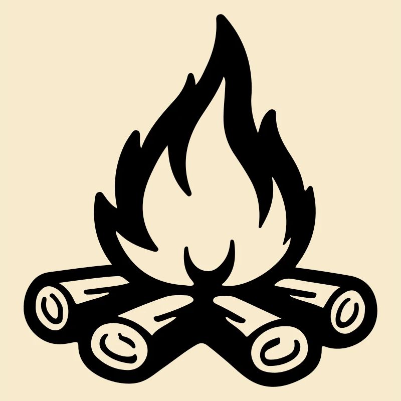 Flamme symbolique du feu de camp