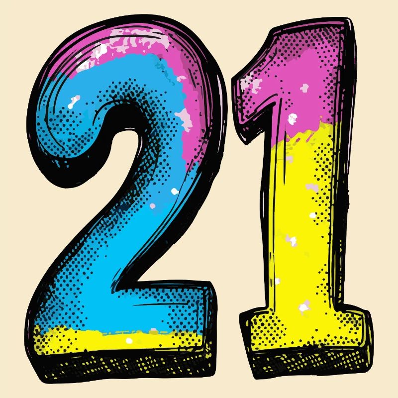 21 Zahl Bunt