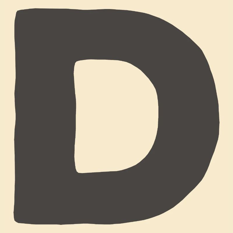 Minimalbuchstabe D Fett Monogramm-Typografie
