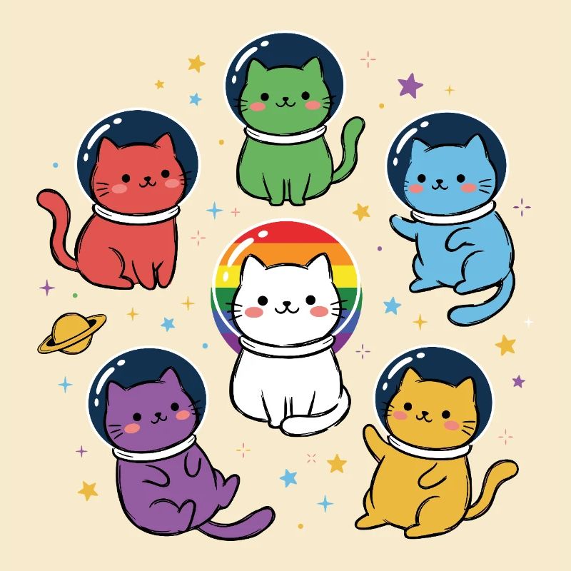 Pride-Monat LGBT – Rainbow Space Cats