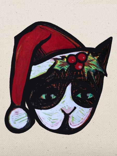 Panda-Weihnachtsmann-Stechpalmenmaske