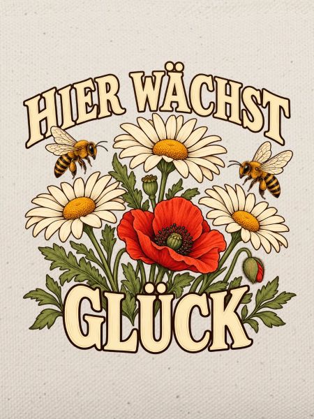 Hier wächst Glück Blumen im Garten