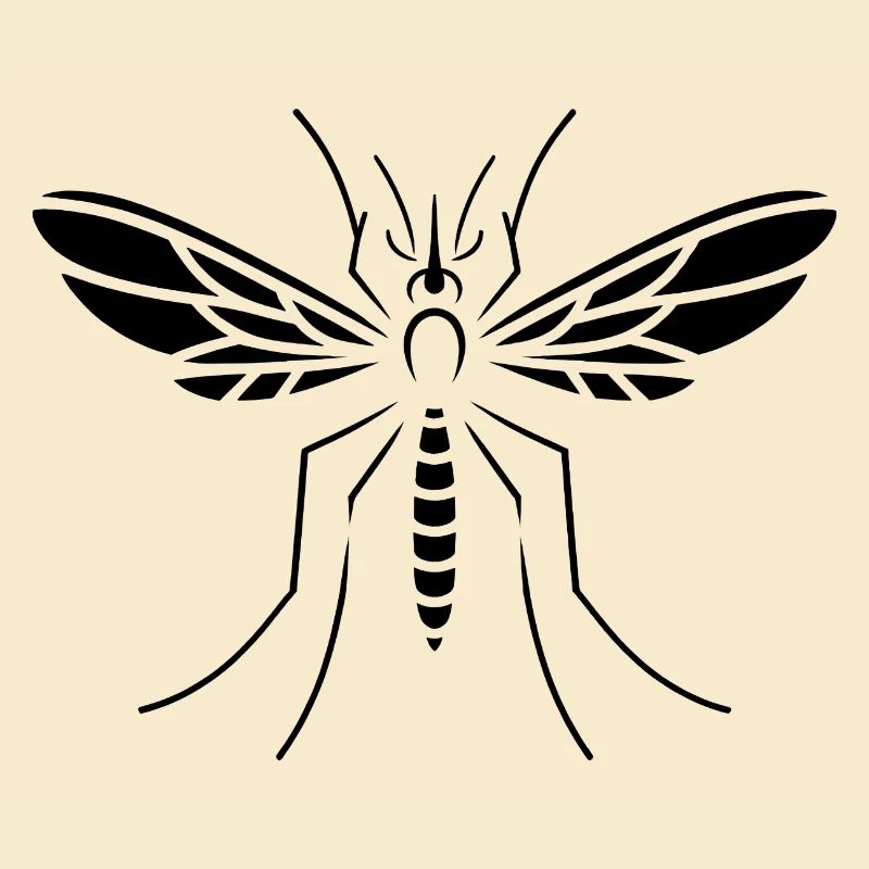 Minimalist Mosquito Insect Silhouette Design