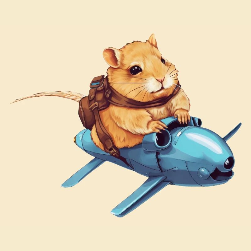 Hamster sur Rocket - Funny Space Design