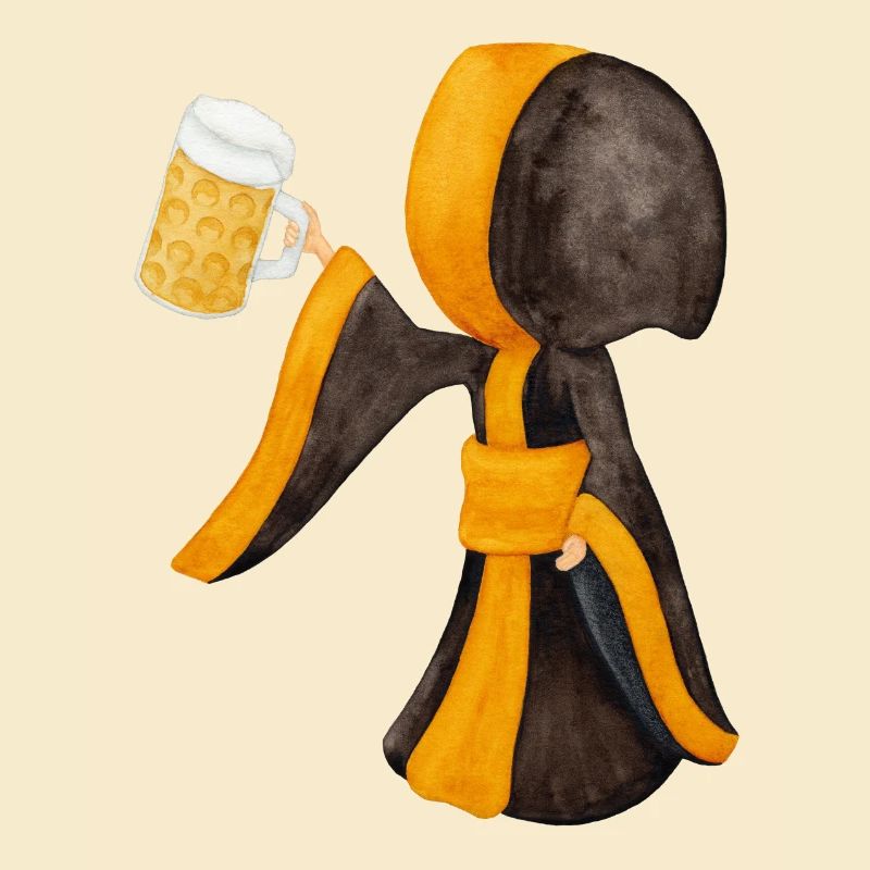 Münchner Kindl mit Masskrug und Bier