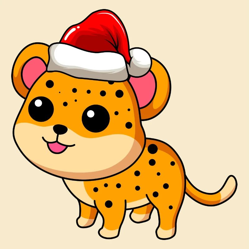 Leopard Comic Weihnachten