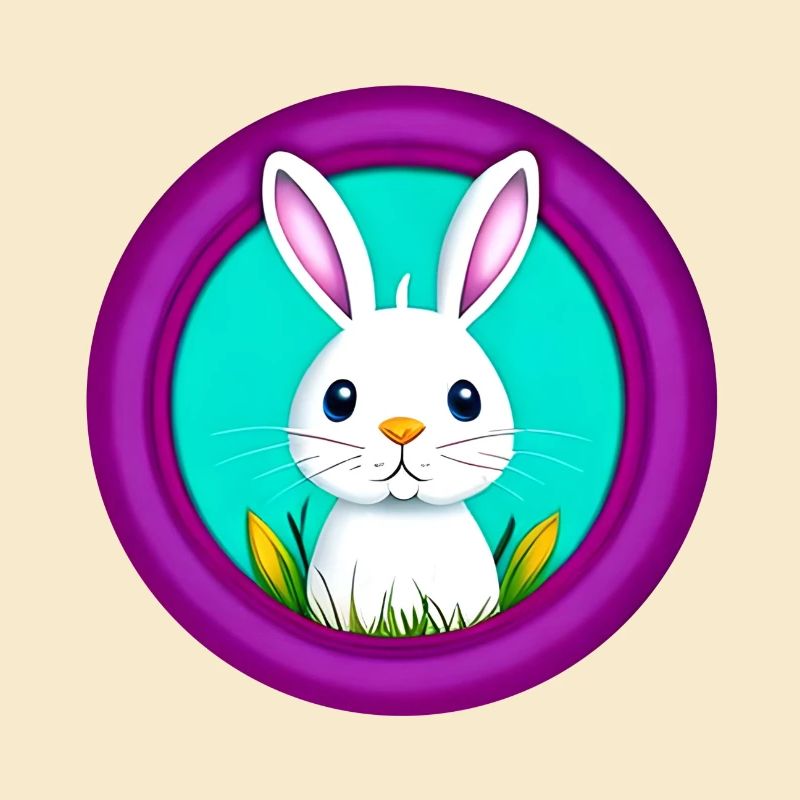 Rabbit White Purple Easter