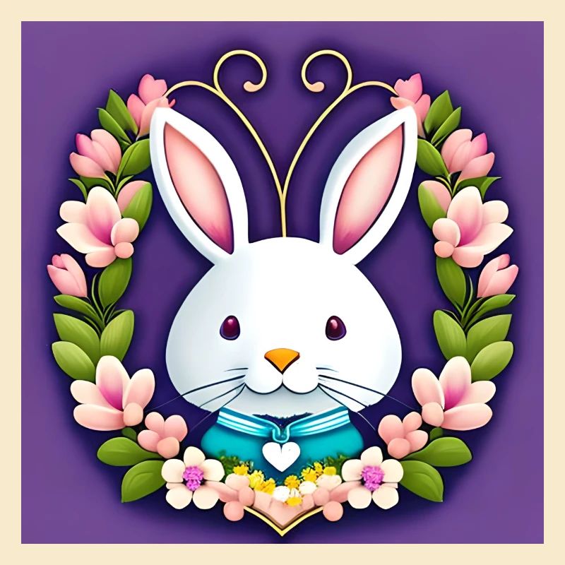 Flower wreath Easter flowers Spring Easter bunny