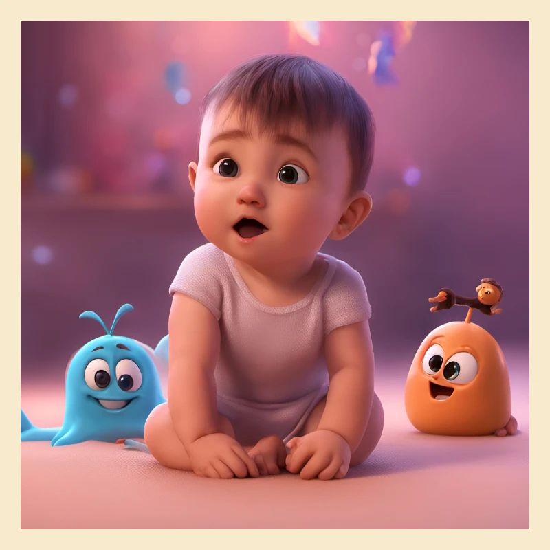 bébé mignon avec des créatures